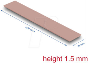18482 Heat conduction pad, 3.0 W/mk, 120 x 20 x 1.5 mm, Silicone free