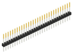 Pin header, 30 pole, pitch 2.54 mm, straight, black, 10046533