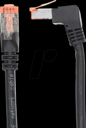 CCGP85227BK50 Patch cable, Cat.6, SF/UTP, angled / straight, 5 m, black