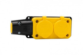 Listwa gumowa 2x230V 16A IP54 żółta