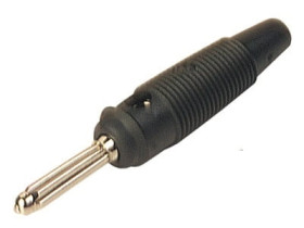 BUELA20 wtyk bananowy na przewód 60V / 16A czarny