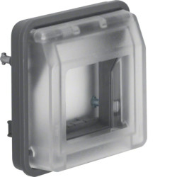 Berker W.1 Adapter z przeźroczystą pokrywą do modułów Systo,moduł IP55 szary 18213500