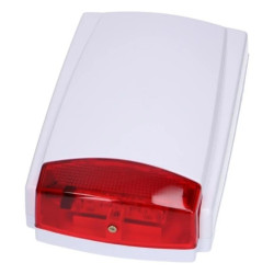 Sygnalizator zewnętrzny, optyczno-akustyczny, diody LED, światło czerwone, przetwornik piezoelektryczny, 115dB Fox MR300RD 12V
