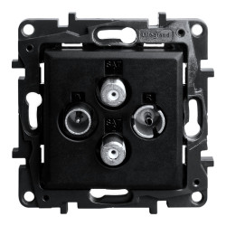 Gniazdo TV-R-SAT-SAT 2-przewodowe gwiazda 1,5 dB czarne Niloe Step 863582