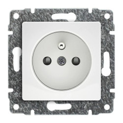 VENA Gniazdo pojedyncze z uziemieniem z przesłoną torów prądowych bez ramki 2P+Z 16A 250V 510234