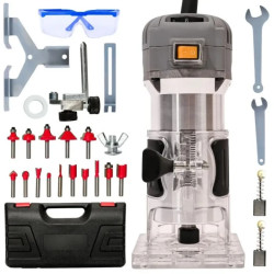 Frezarka górnowrzecionowa BESTEN BE-2536 800W 30 000 RPM 6-biegowa zestaw 15 frezów walizka