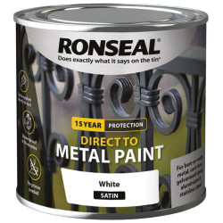 Ronseal 39183 Direct to Metal Paint White Satin 250ml