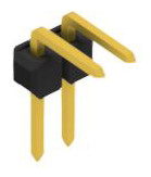 Pin header, 2 pole, pitch 2.54 mm, angled, black, 10056067