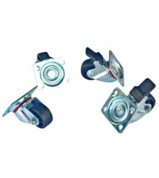 Komplet kółek (2x z hamulcem, 2x bez hamulca) do szaf S-RACK