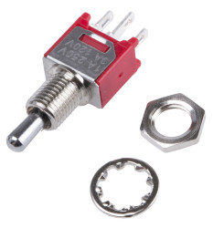 Przełącznik Wł.-wył.-wł. średnica wycięcia 4.95mm SPDT RS PRO Montaż panelowy długość przełącznika 5.33mm