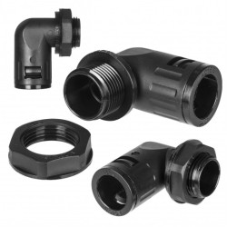 Dławik Dławnica poliamidowa M20x1,5 kątowa 90° do rur karbowanych Ana-Quick roz.12 IP65 ANAMET