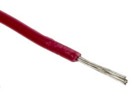 Przewód jednożyłowy linkowy, Przewód instalacyjny, 0,08 mm², 7/0,12 mm, 28 AWG, XLPVC, 150 V, Czerwony, dł. 100m, RS PRO