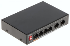 Switch 4-portowy PoE 10/100Mbps , 2-portowy UPLINK 10/100Mbps, 60W, PoE+, Hi-PoE, 53VDC PFS3006-4ET-60-V2