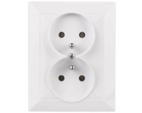 OPAL Gniazdo podwójne z/u białe GPt-6 Op