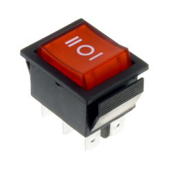 WYŁĄCZNIK ROCKER ON-OFF-ON RED 250VRoHS