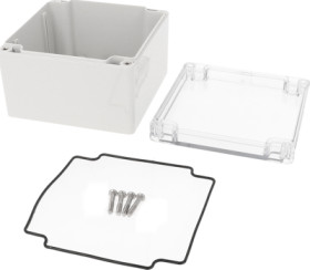 PC enclosure, (L x W x H) 119 x 119 x 89 mm, light gray (RAL 7035), IP66, 1554P2GYCL