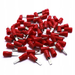 KONEKTOR IZOLOWANY MĘSKI CZERWONY 2.8mm 100 SZT