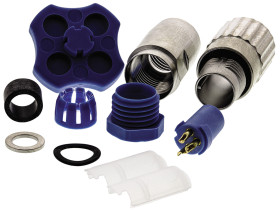 Złącze wielostykowe przemysłowe 3-pinowe Subminiaturowe Montaż na kablu Gniazdo TE Connectivity