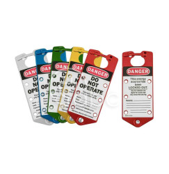 Grupowa blokada klamrowa LOTO z etykietą, wielokolorowa (5 szt.), 065967