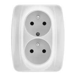 VENA Gniazdo podwójne z/u z niezmiennością faz białe 510437