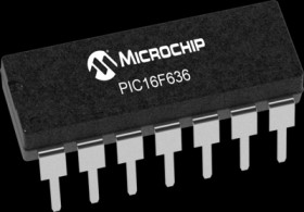 PIC Microcontroller, 8 bit, 20 MHz, DIP-14, PIC16F636-I/P