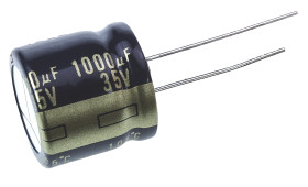 Kondensator 1000μF 35V dc Radialny, Otwór przelotowy Panasonic roztaw: 7.5mm 16 (Dia.) x 15mm