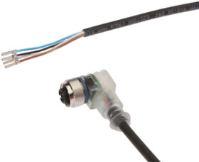 Złącze do samokonfekcjonowania M12 żeńskie kątowe 4-pin końcówka niezarobiona 4x0,34mm² PUR IP67 wyświetlacz LED VK200421