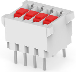 DIP switche, Off-On, 4 pole, straight, 100 mA/50 VDC, 5161390-4