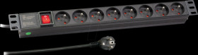 EK631FR.2 19" socket strip, 1U, 8-way, French