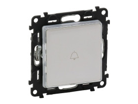 VALENA LIFE Wyłącznik zwierny przycisk przełączy no/nc podświetlany z uchwytem etykiety biały transparentny 6A 250V 752114 LEGRA