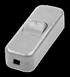 Table Lamp Pass-through Cable Rocker Switch, Silver