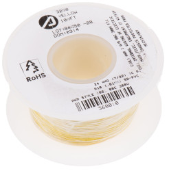 Przewód montażowy 0,2 mm² Żółty Alpha Wire SR-PVC 24 AWG 300 V dł. 30m 7/0,20 mm +80°C Lista UL