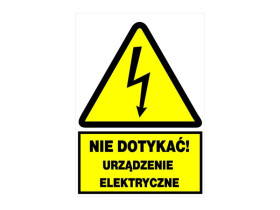 Tablica samoprzylepna 148x210 "NIE DOTYKAĆ URZĄDZENIE ELEKTRYCZNE" NO1-NDUE TRYTYT