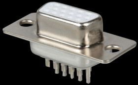 D-SUB socket, high density, 15-pin, straight