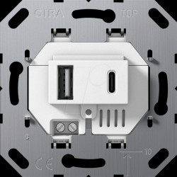 234900 USB Power Supply, White, Type A/Type C.