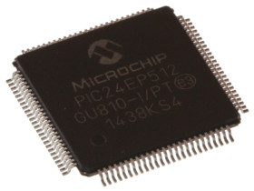 Mikrokontroler Microchip PIC24EP TQFP 100-pinowy Montaż powierzchniowy PIC 536 kB 16bit CAN:2 70MHz RAM:52 kB