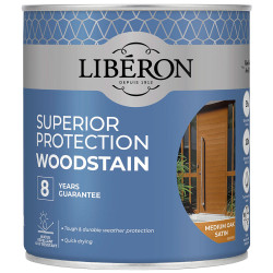 Liberon 126145 Superior Protection 8 Year Woodstain Medium Oak Satin 750ml