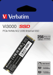 SSD hard drive, 256 GB, PCIe 3.0/M.2 2280, black, Verbatim 49373