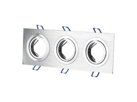 VT-784 Oczko halogenowe Spot trzonek: 3xGU10 kwadratowa polerowane aluminium 3610 V-TAC