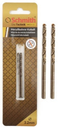 Wiertło do metalu kobaltowe 3,2mm wiertła 2szt HSS-Co Schmith