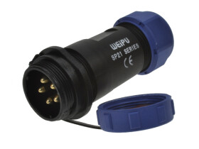 Wtyk; SP2111C/P5II-1C; 5 torów; lutowany; 4,0mm2; 7-12mm; SP21; na przewód; IP68; 30A; 500V; Weipu; RoHS; SP2111/P5II-1C