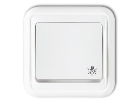 LIZA Wyłącznik zwierny przycisk "światło" IP44 biały WPH-5 KARLIK