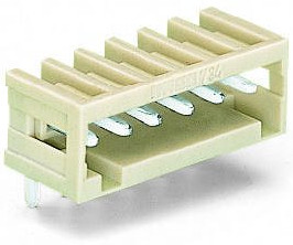 Pin header, 2 pole, pitch 3.5 mm, angled, light gray, 734-162