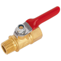 Sealey SA906 Ball Valve Lever 1/4&quot;BSPT (M) x 1/4&quot;BSP (F)