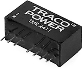 DC converter, 9-18 VDC, 2 W, 2 outputs, ±5 VDC, 81 % efficiency, TMR 1221