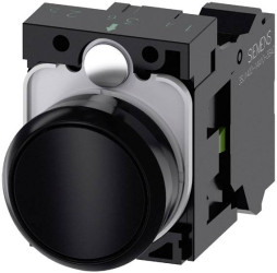 Siemens 3SU11000AB103BA0 3SU1100-0AB10-3BA0 Przycisk pierścień przedni z tworzywa sztucznego, okrągły przycisk czarny 1