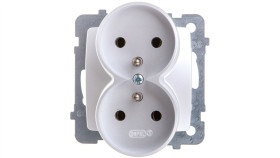 Karo Gniazdo Podwójne Z/U Srebrny Perłowy Gp-2Srz/M/43