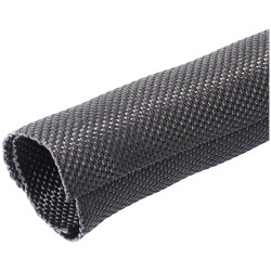 Quadrios 23CA194 Braided Hose Black Polyester 10-11mm Sold Per Metre