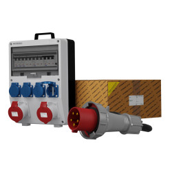 Rozdzielnica budowlana z kablem TD-S/FI SKH 2x32A 4x230V Schuko CEE Mennekes Doktorvolt DV-0021-D