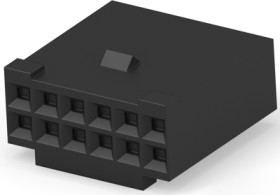 Socket housing, 12 pole, pitch 2.54 mm, straight, black, 87631-7